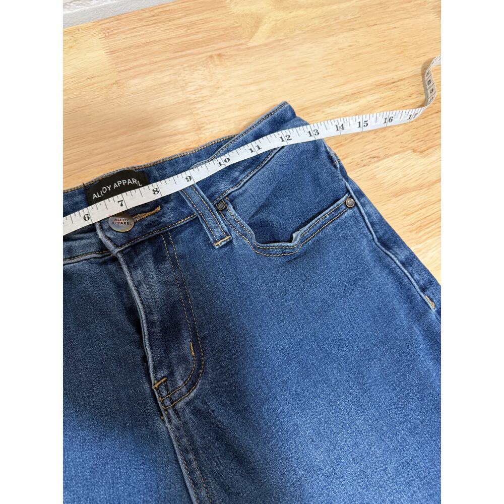 Alloy Apparel Women’s Skinny Jeans Blue Stretch Denim 25" Waist Long Inseam - Picture 5 of 7